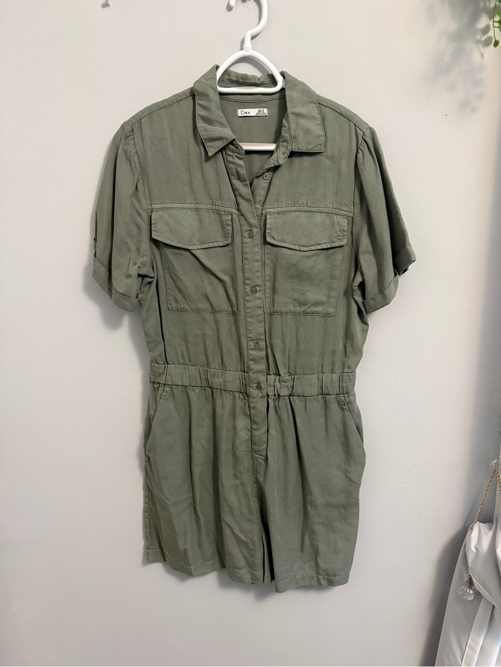Dex Utility Romper in Olive Green NWOT